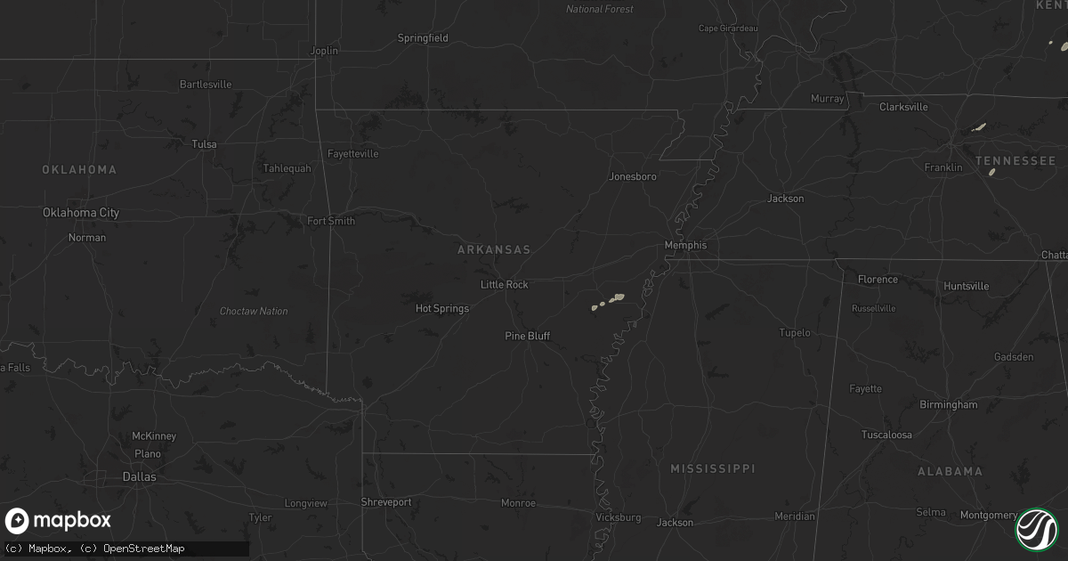 Hail map in Arkansas on September 22, 2025