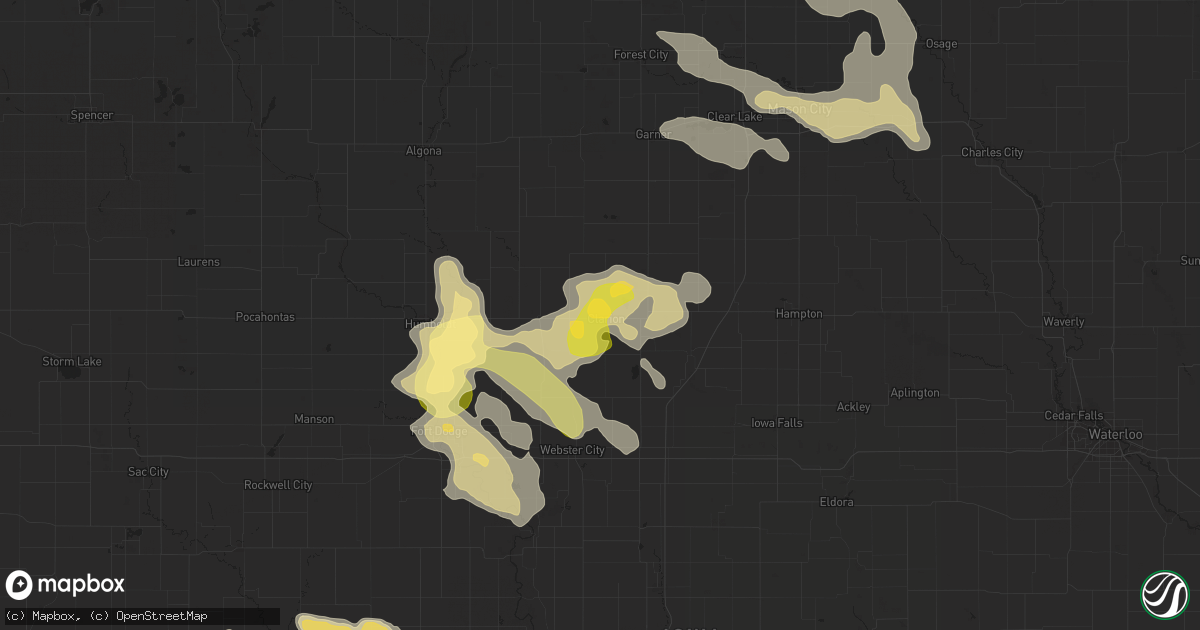 Hail map in Clarion, IA on September 22, 2025