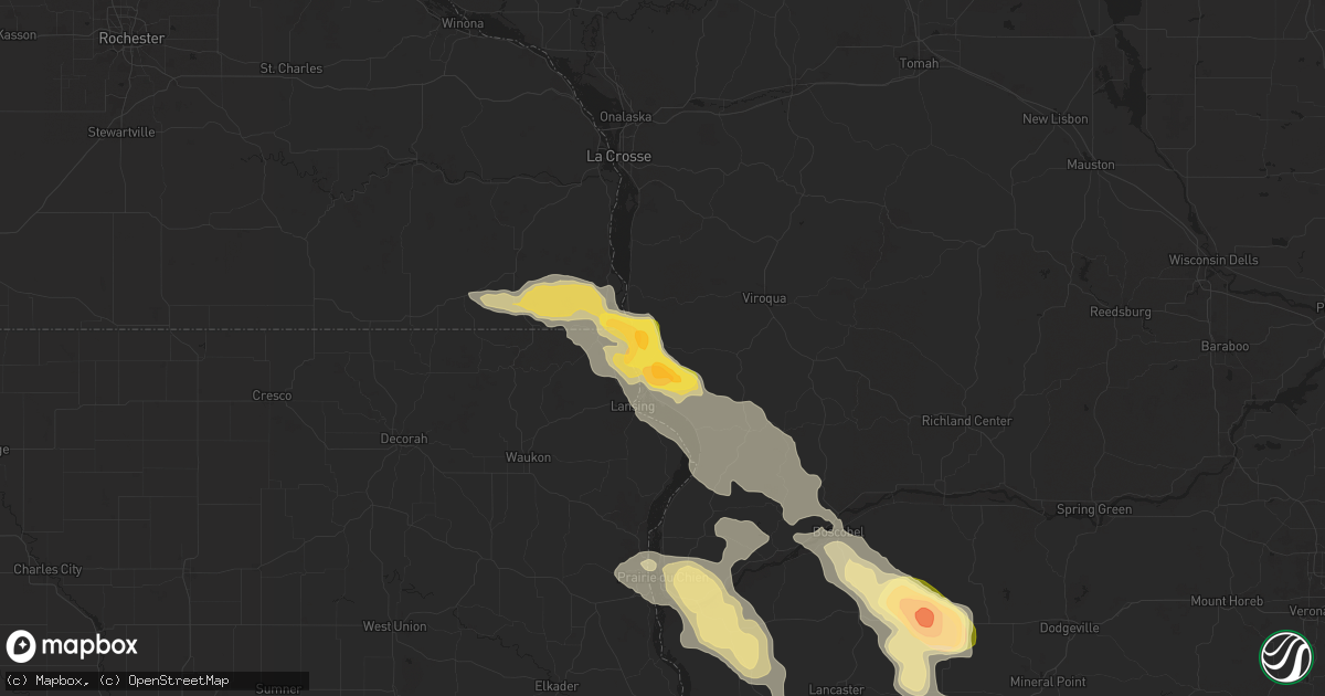 Hail map in De Soto, WI on September 22, 2025