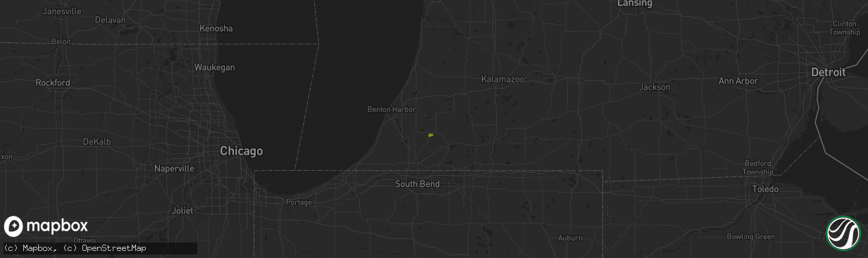Hail map in Dowagiac, MI on September 22, 2025