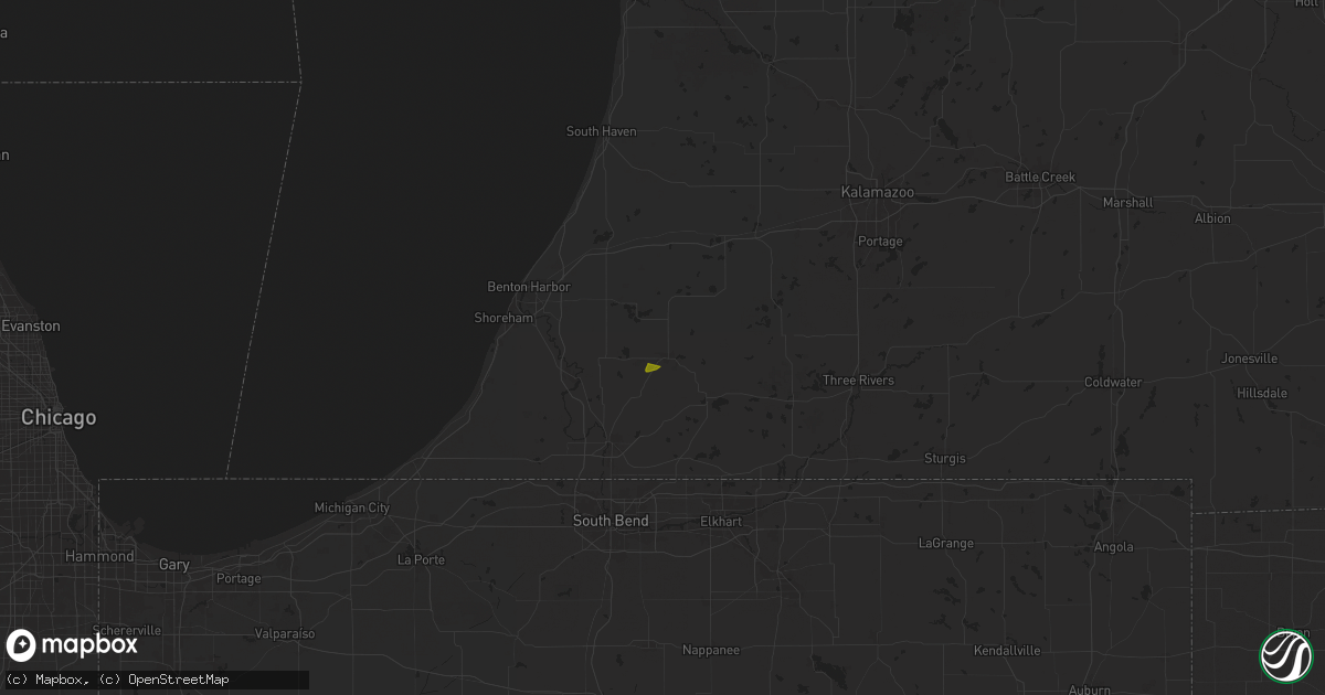 Hail map in Dowagiac, MI on September 22, 2025
