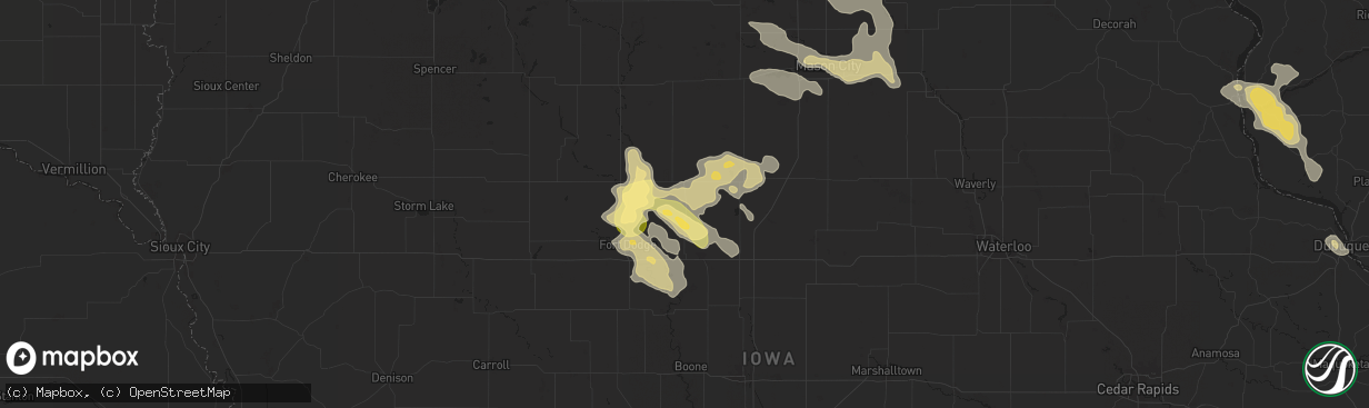 Hail map in Eagle Grove, IA on September 22, 2025