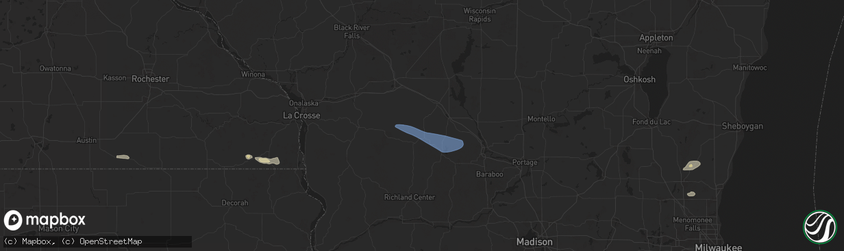 Hail map in Elroy, WI on September 22, 2025