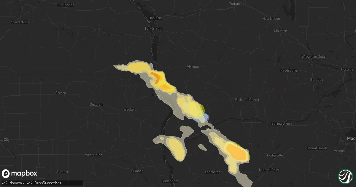 Hail map in Ferryville, WI on September 22, 2025