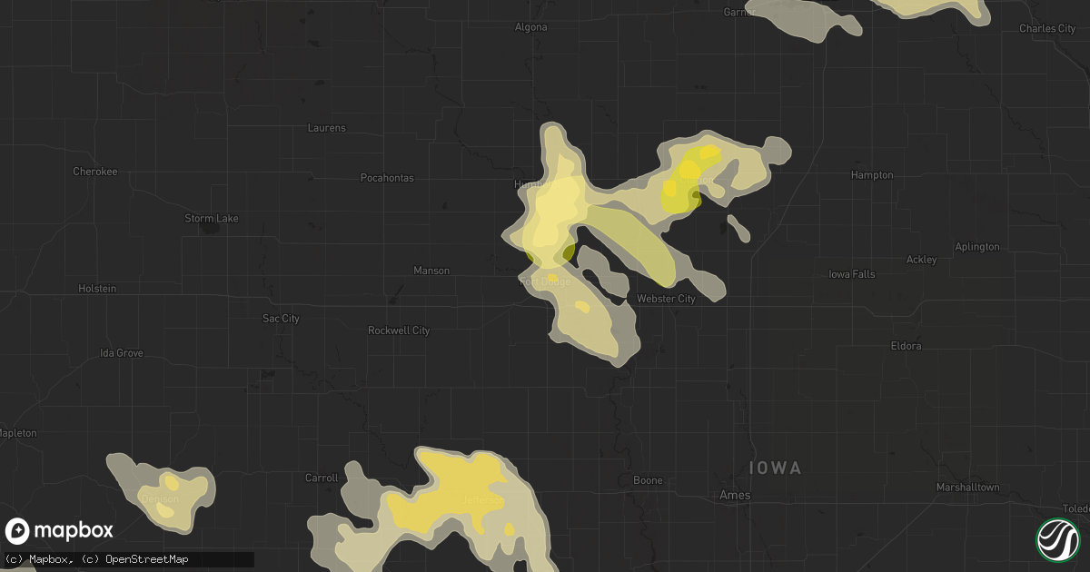 Hail map in Fort Dodge, IA on September 22, 2025