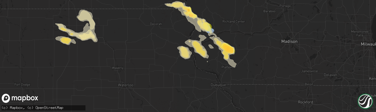Hail map in Garnavillo, IA on September 22, 2025