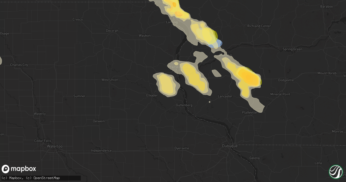 Hail map in Garnavillo, IA on September 22, 2025