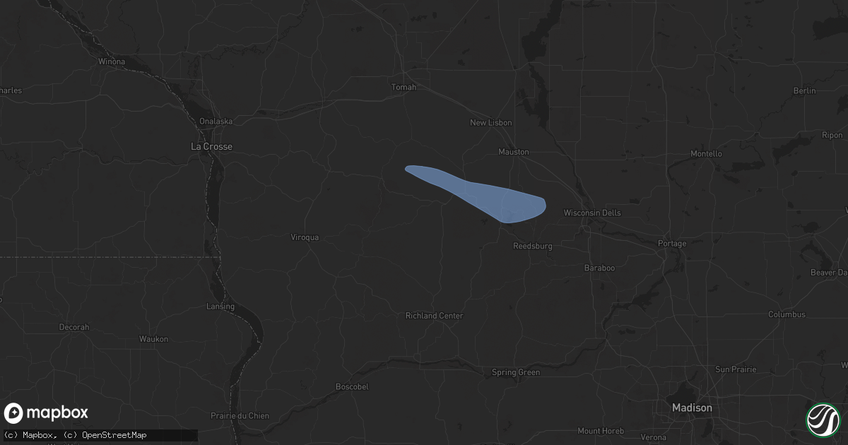 Hail map in Hillsboro, WI on September 22, 2025