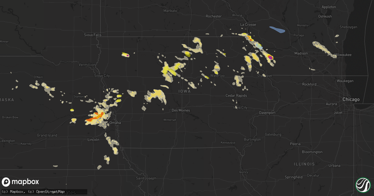 Hail map in Iowa on September 22, 2025