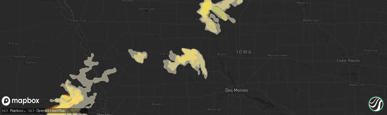 Hail map in Jefferson, IA on September 22, 2025