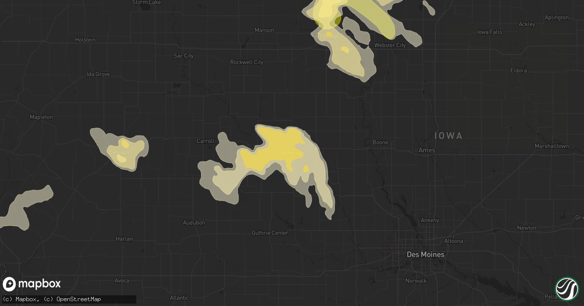 Hail map in Jefferson, IA on September 22, 2025