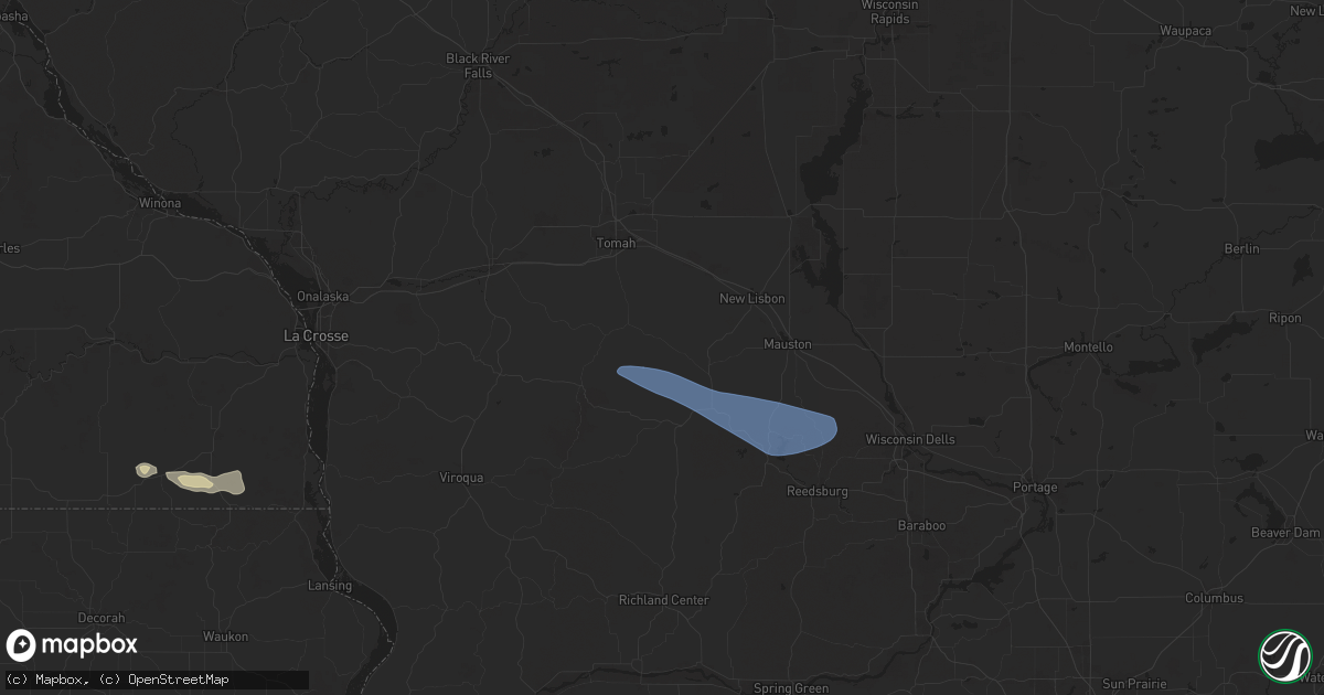 Hail map in Kendall, WI on September 22, 2025