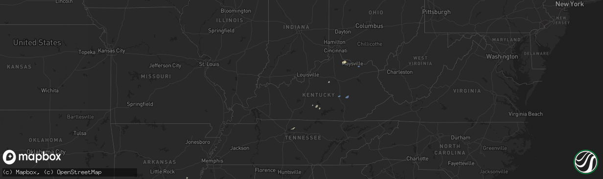 Hail map in Kentucky on September 22, 2025