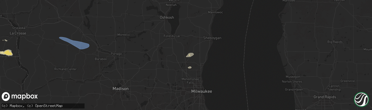 Hail map in Kewaskum, WI on September 22, 2025