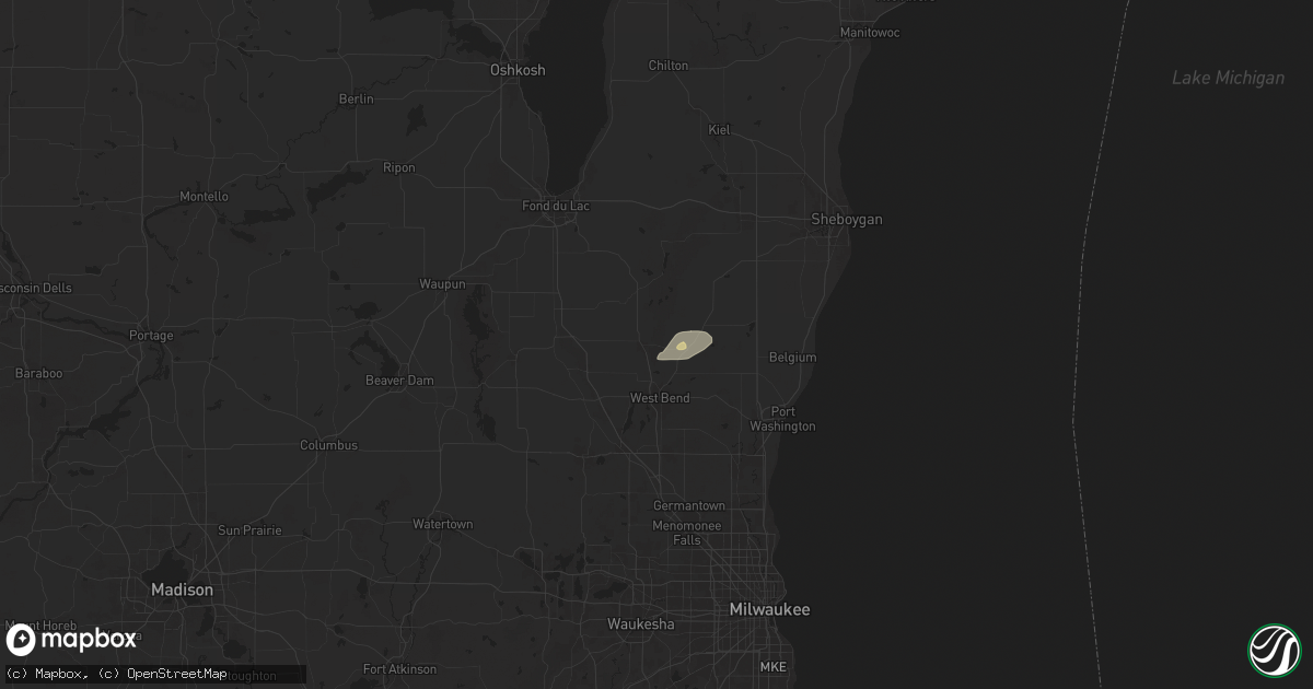 Hail map in Kewaskum, WI on September 22, 2025