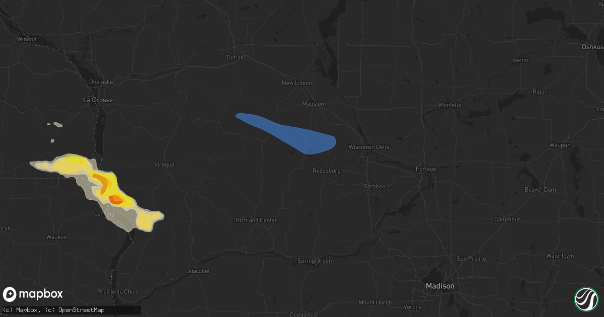 Hail map in La Valle, WI on September 22, 2025