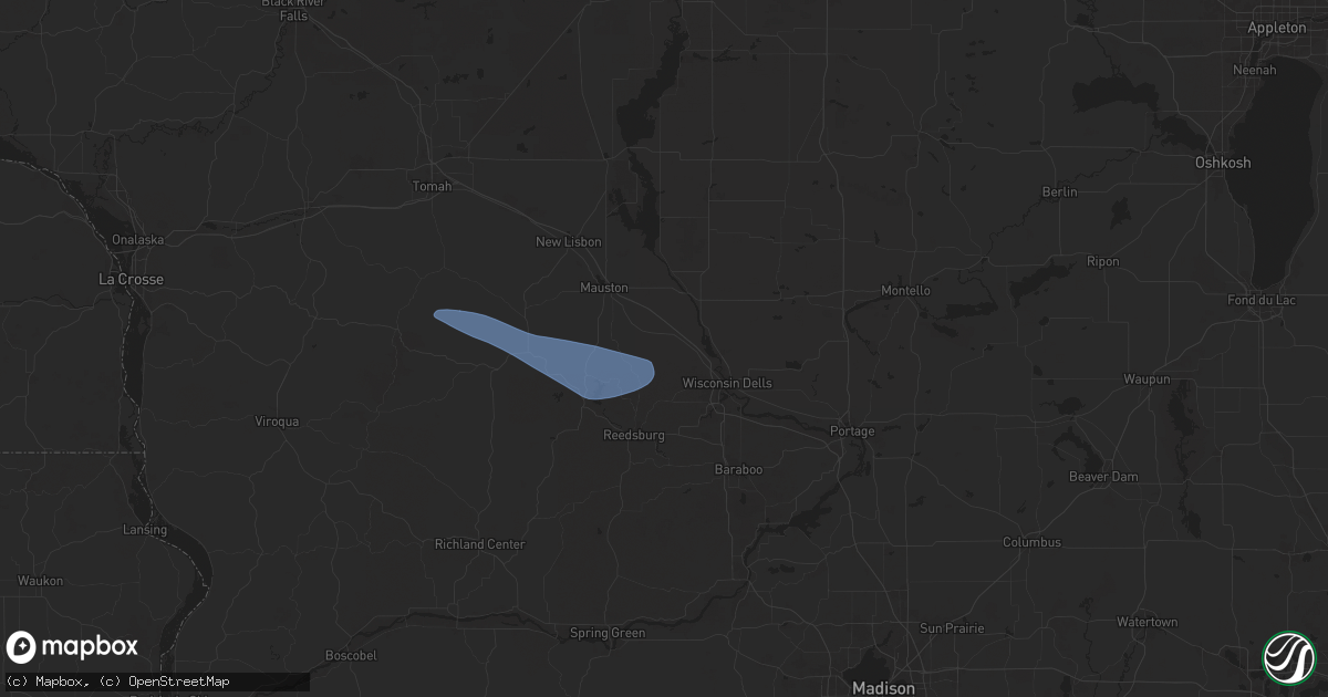 Hail map in Lyndon Station, WI on September 22, 2025