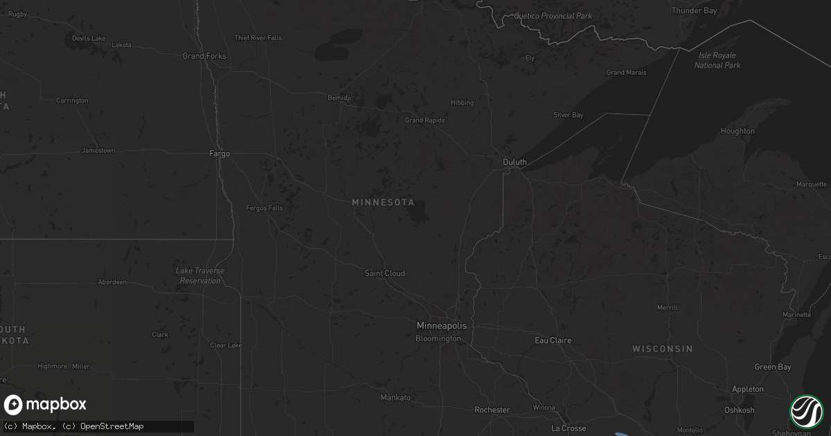 Hail map in Minnesota on September 22, 2025