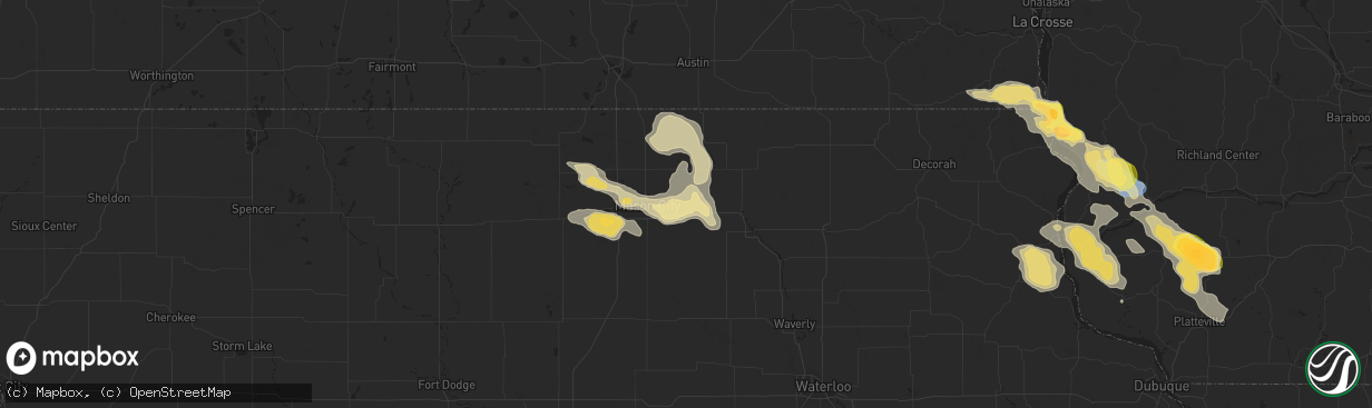 Hail map in Nora Springs, IA on September 22, 2025