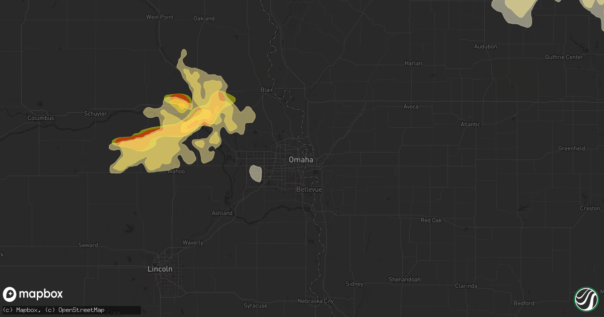 Hail map in Omaha, NE on September 22, 2025