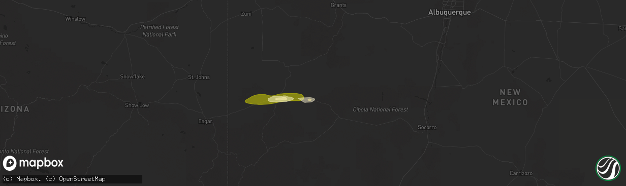 Hail map in Pie Town, NM on September 22, 2025