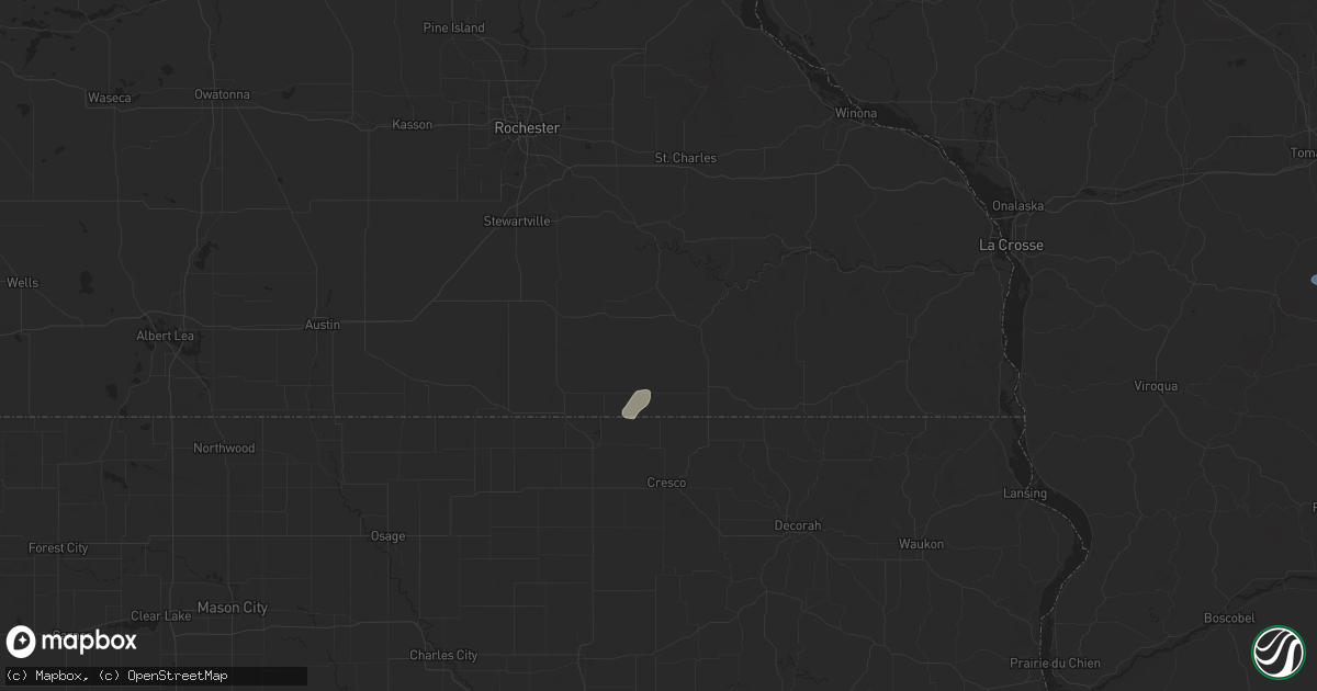 Hail map in Preston, MN on September 22, 2025