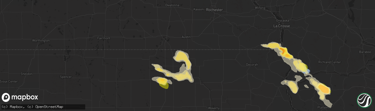 Hail map in Saint Ansgar, IA on September 22, 2025