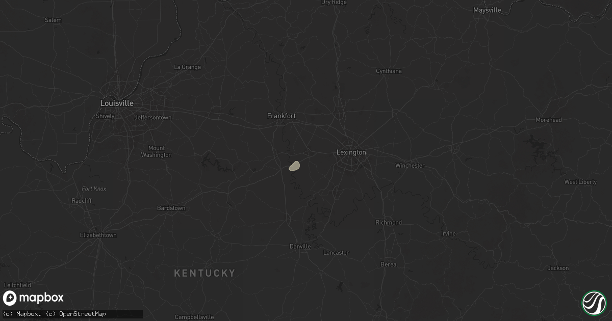 Hail map in Versailles, KY on September 22, 2025
