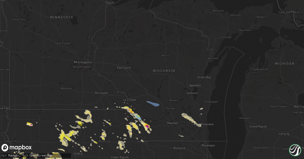 Hail map in Wisconsin on September 22, 2025