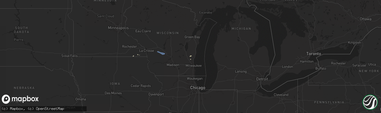 Hail map on September 22, 2025