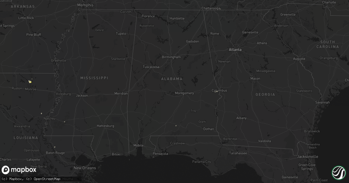 Hail map in Alabama on September 22, 2026