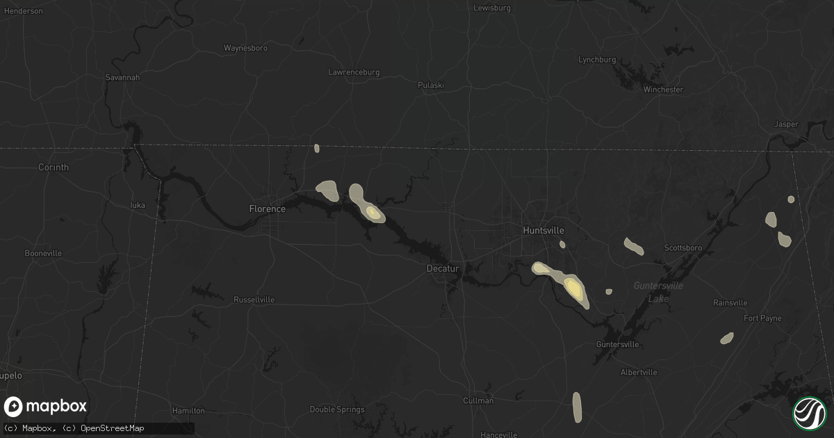 Hail map in Athens, AL on September 22, 2026