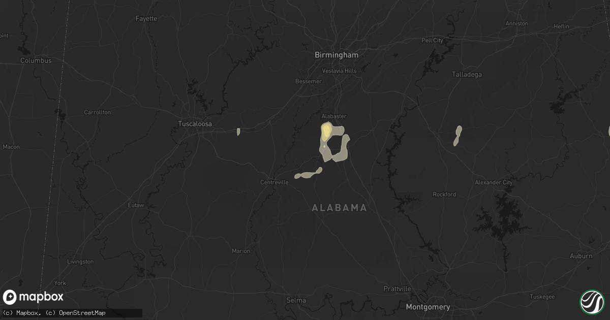 Hail map in Brierfield, AL on September 22, 2026