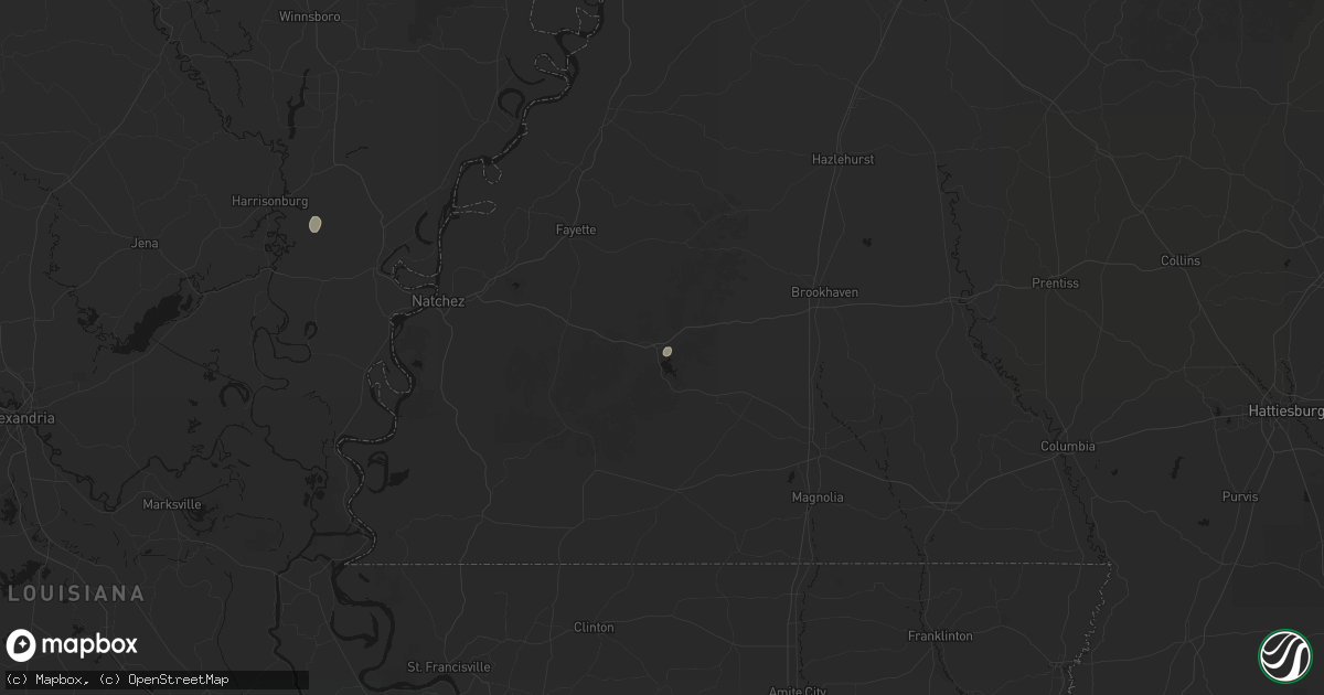 Hail map in Bude, MS on September 22, 2026