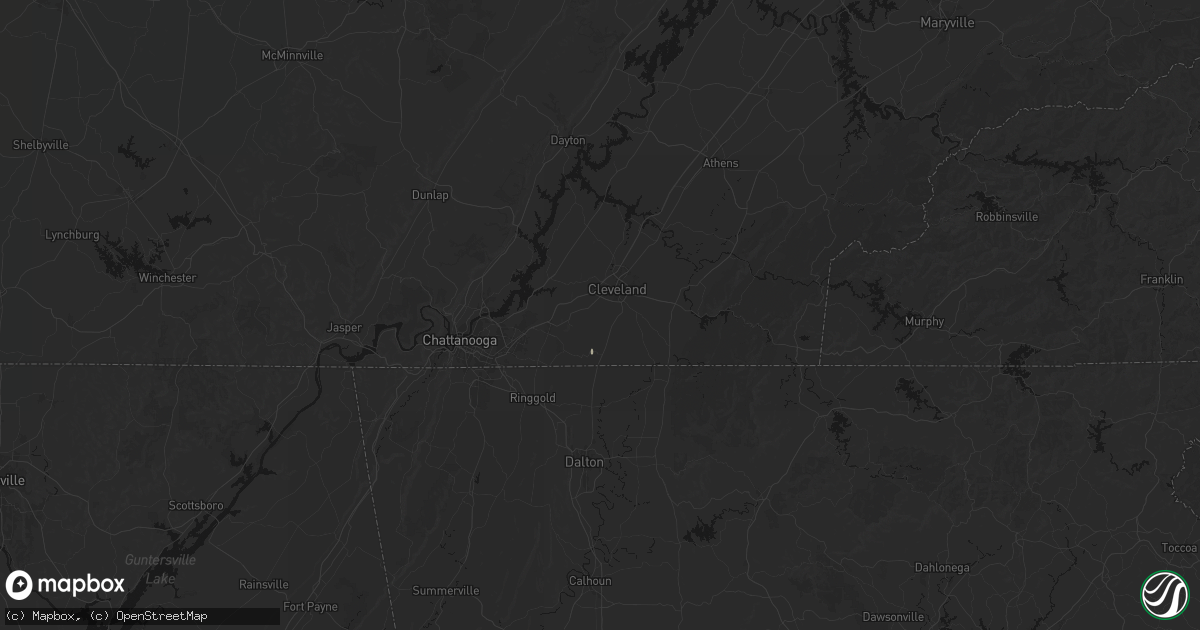 Hail map in Cleveland, TN on September 22, 2026