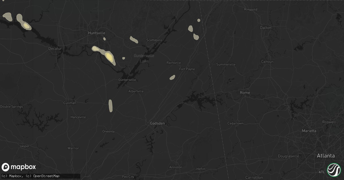 Hail map in Collinsville, AL on September 22, 2026