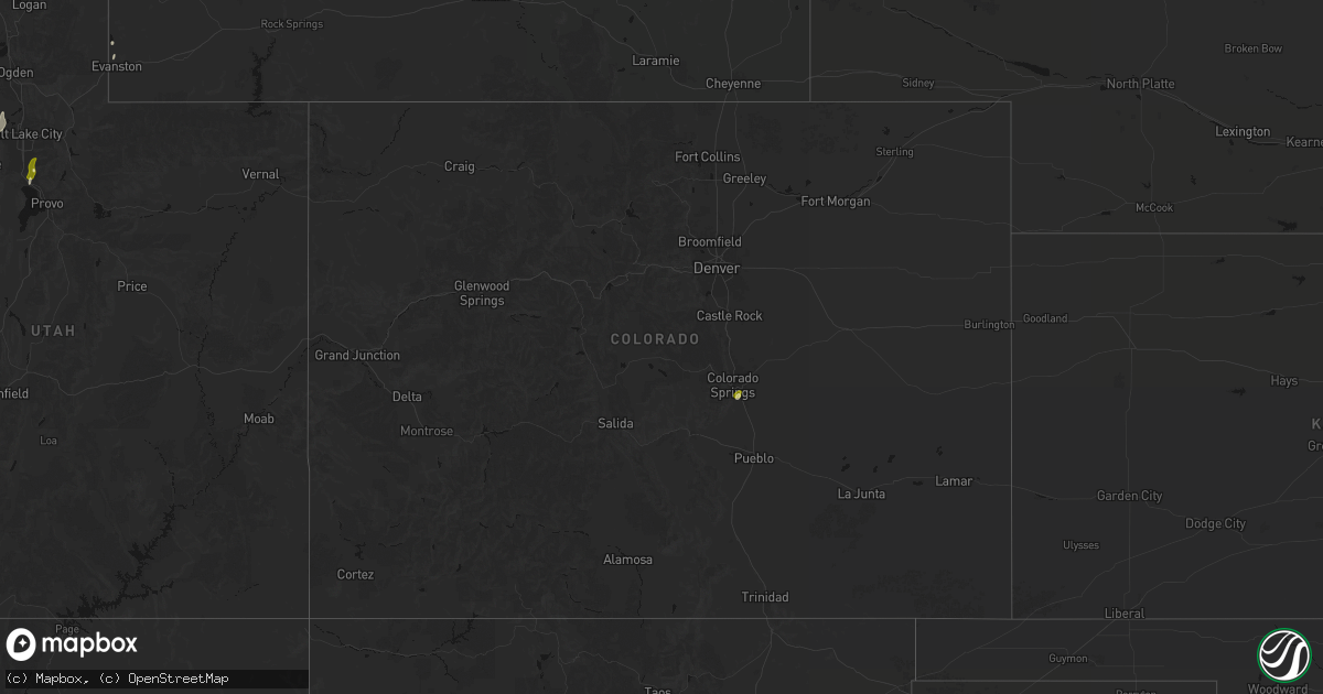 Hail map in Colorado on September 22, 2026