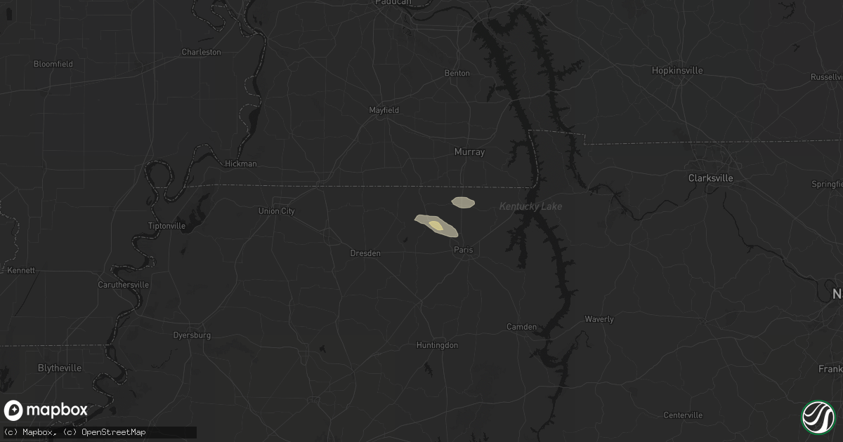 Hail map in Cottage Grove, TN on September 22, 2026