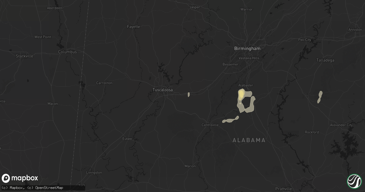 Hail map in Cottondale, AL on September 22, 2026