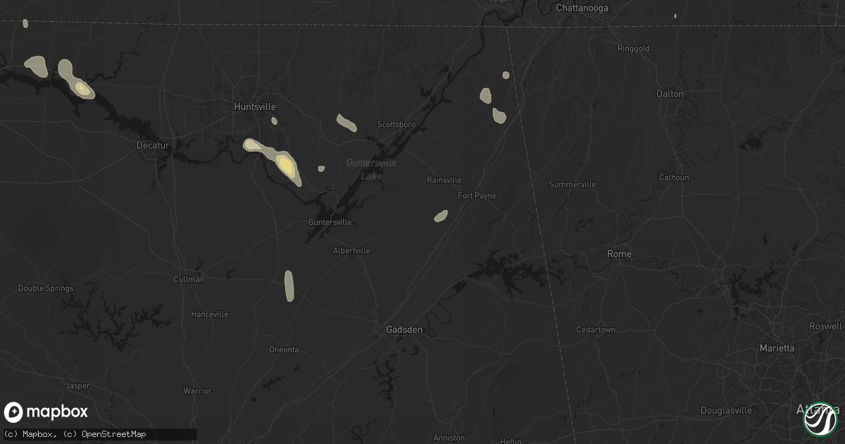 Hail map in Dawson, AL on September 22, 2026