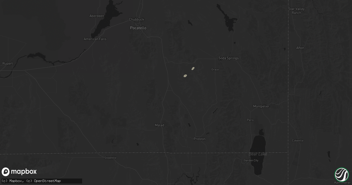 Hail map in Downey, ID on September 22, 2026