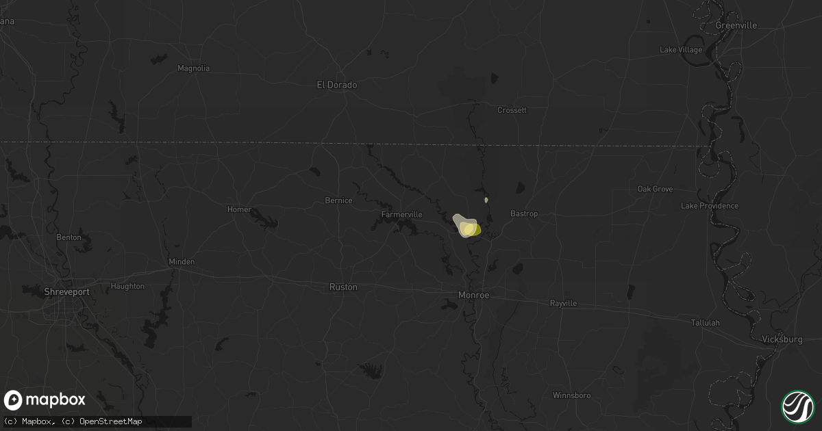 Hail map in Farmerville, LA on September 22, 2026