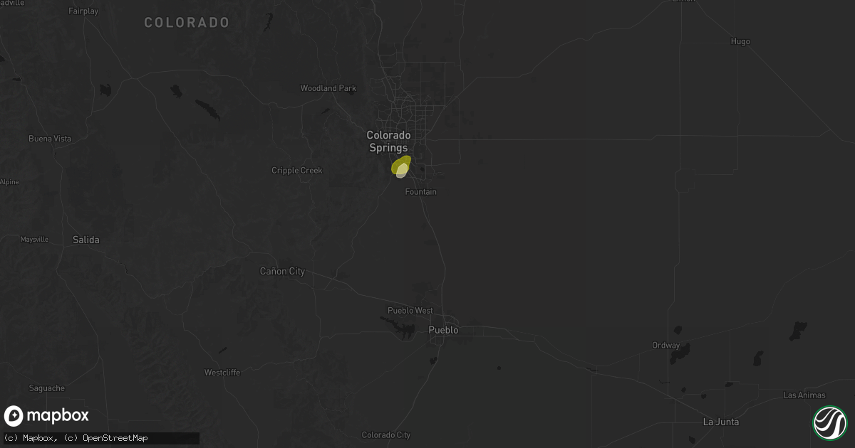 Hail map in Fountain, CO on September 22, 2026