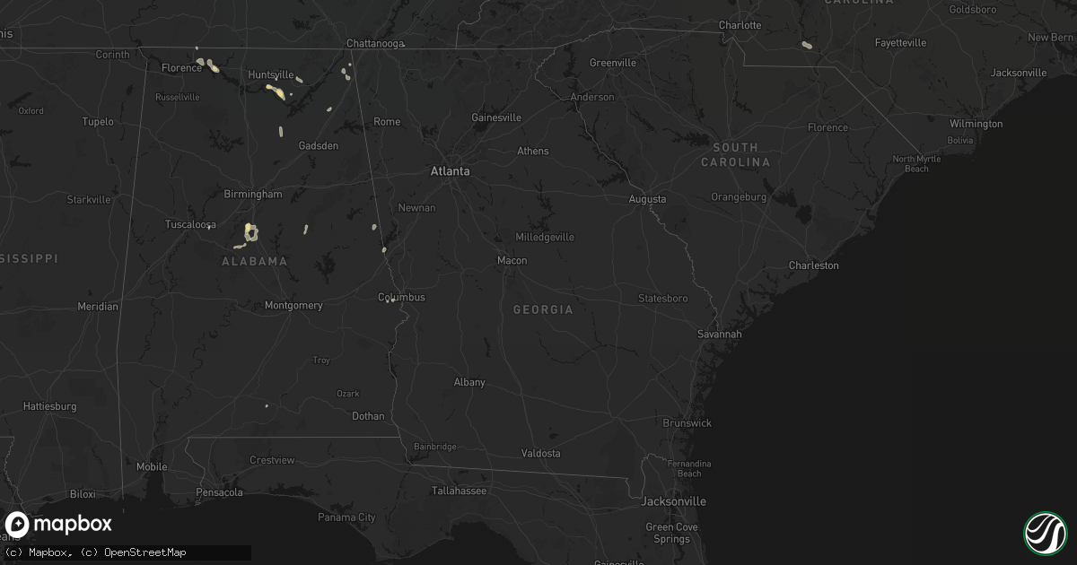 Hail map in Georgia on September 22, 2026
