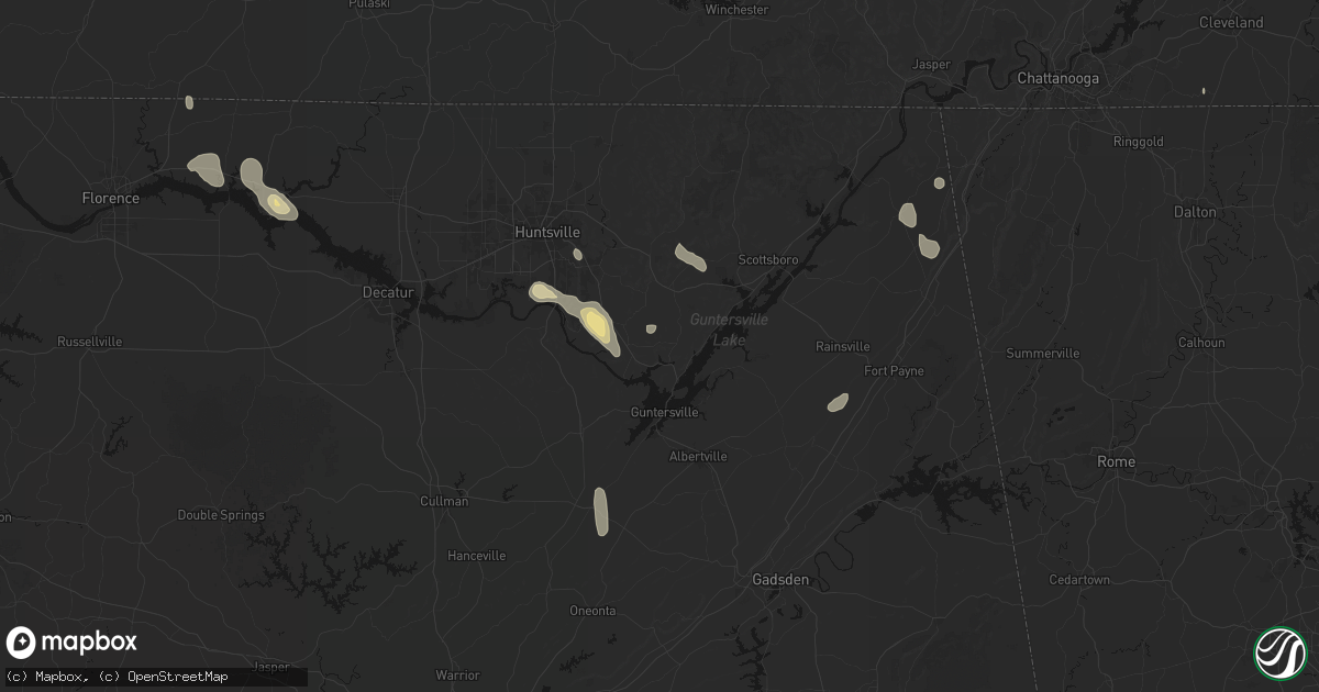 Hail map in Grant, AL on September 22, 2026