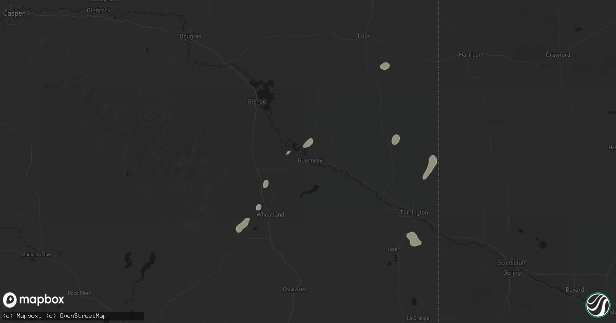 Hail map in Guernsey, WY on September 22, 2026