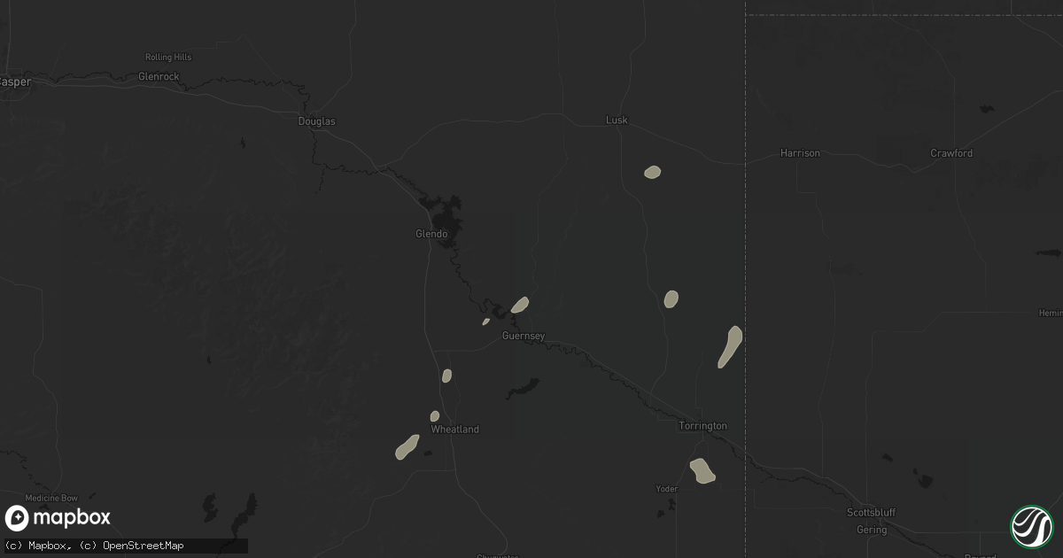 Hail map in Hartville, WY on September 22, 2026