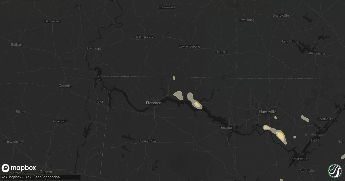 Hail map in Killen, AL on September 22, 2026