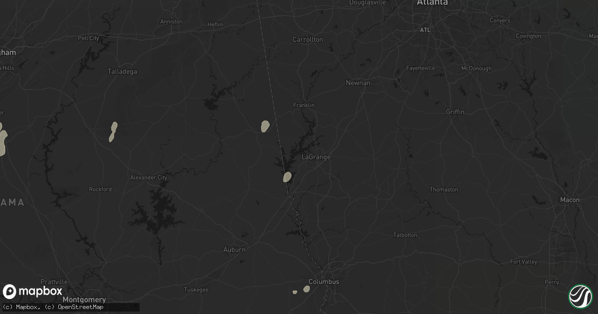 Hail map in Lagrange, GA on September 22, 2026