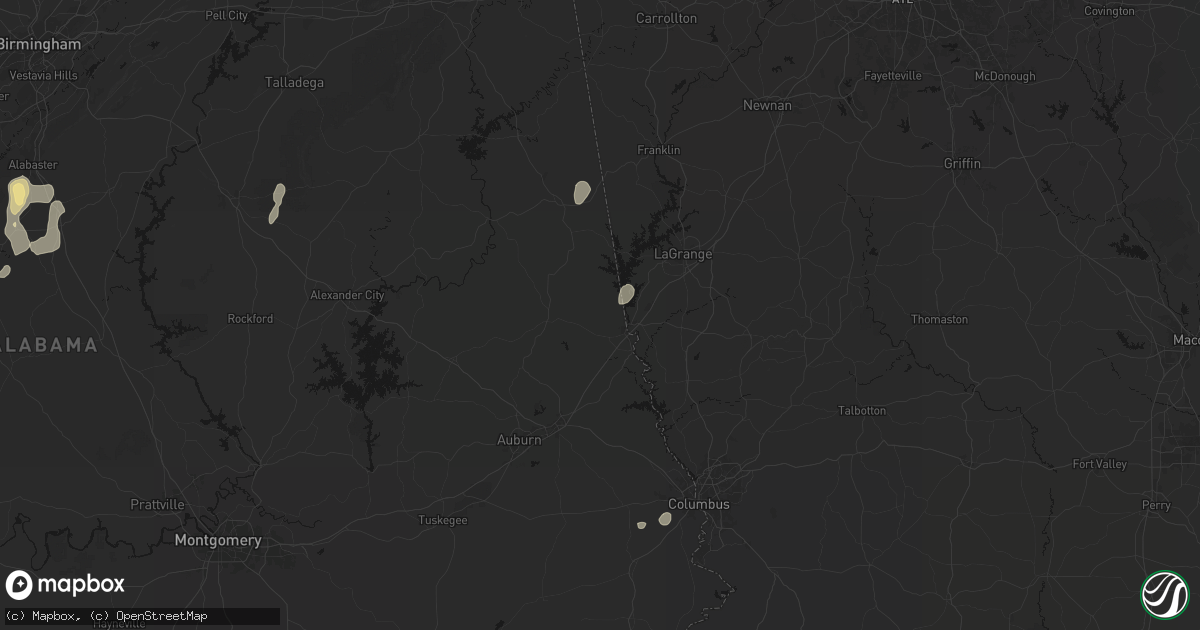 Hail map in Lanett, AL on September 22, 2026